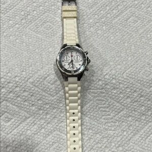 Michele White Silicone Strap Chronograph Watch